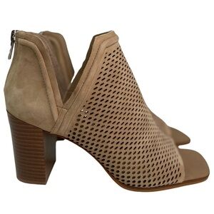 Vince Camuto Katnina Women’s Tan Leather Open Toe Booties